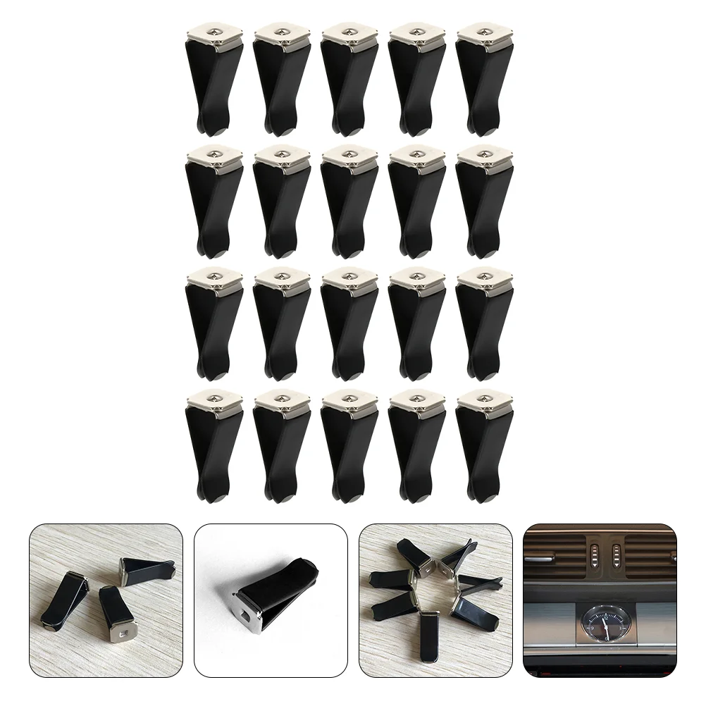 

20 Pcs Decorate Decked Accessories Outlet Diffuser Clips Car Air Fresheners Aromatherapy Vent Alloy Square Head Man Auto