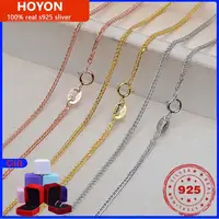 HOYON Gold Chain for Men and Women 18K White Gold Rose Gold Color Necklace S925 Sterling Silver 32/28/24/22/18/16 inches Free