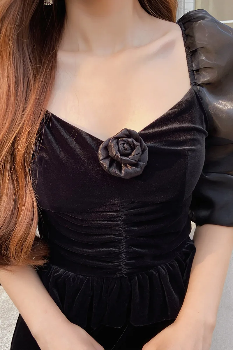 Dabuwawa бархатная рубашка для женщин 2023 Новая коллекция Лоскутная Сетка с длинным