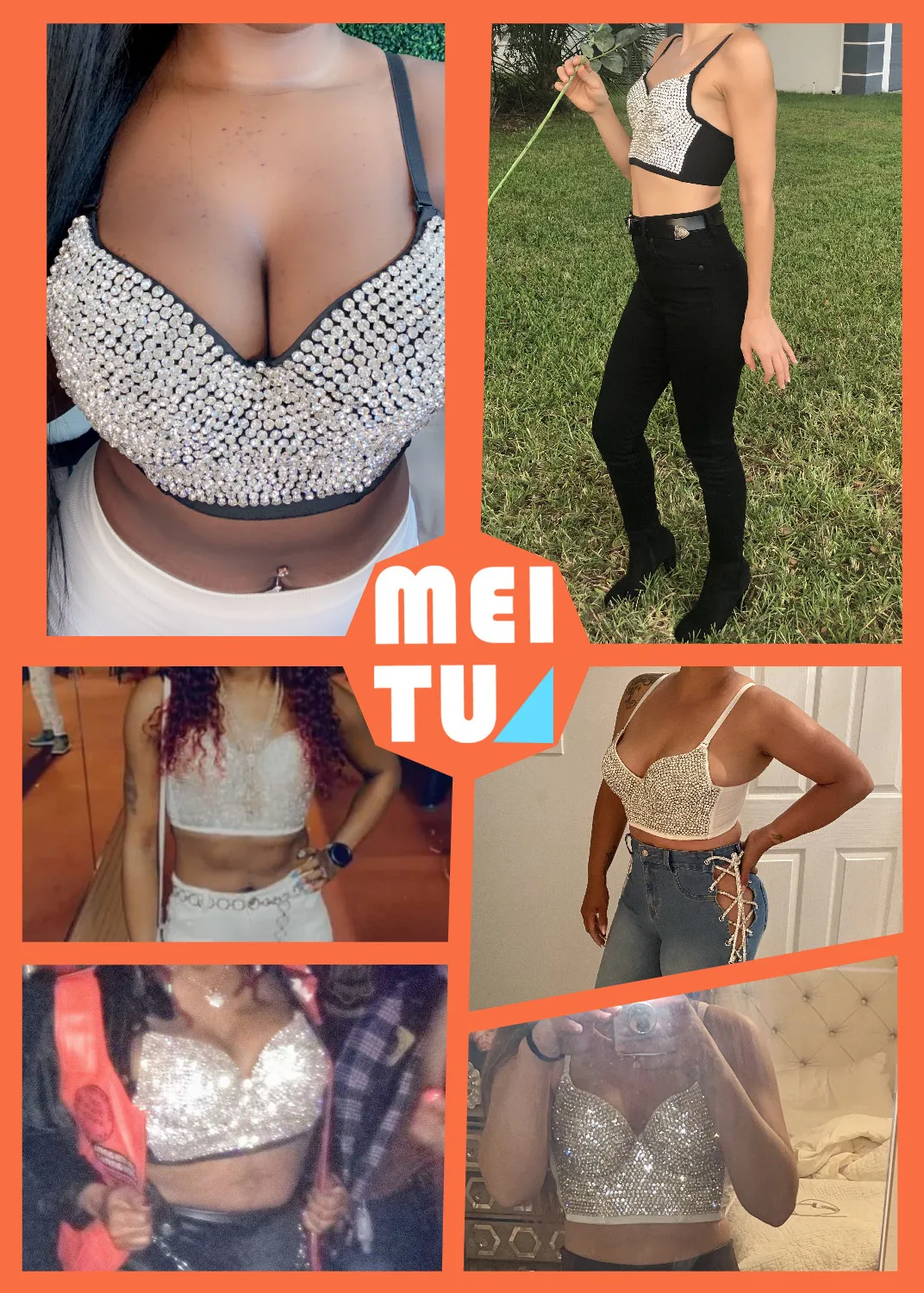 Sexy Push Up Bra Women Bras Diamond Sequined Underwear Ropa Mujer Bralette Woman Clothes Summer y2k Short Tops Ladies Corset