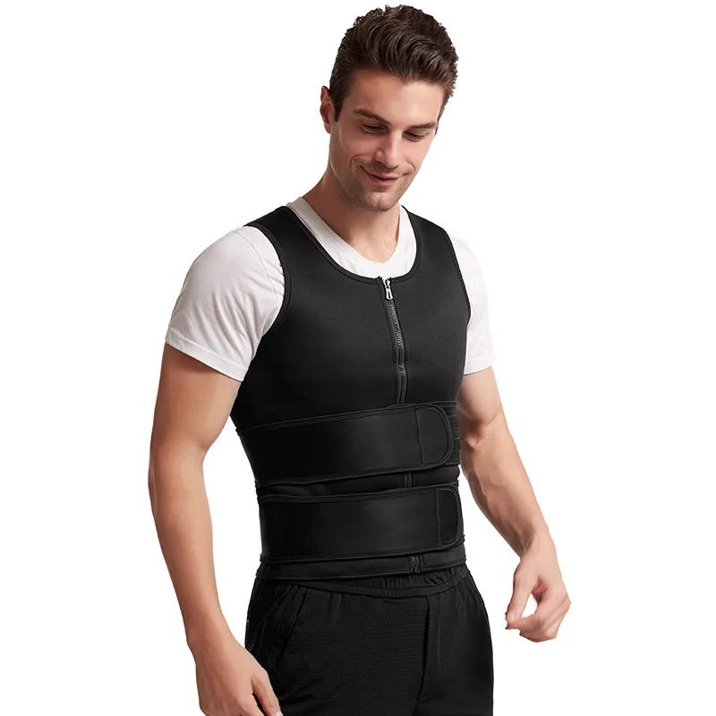 Men's Sports Shaper Wear Neoprene Sweating Sculpting Sauna Vest Abdomen Double Elasticity Fitness Trainer Belt Slimming