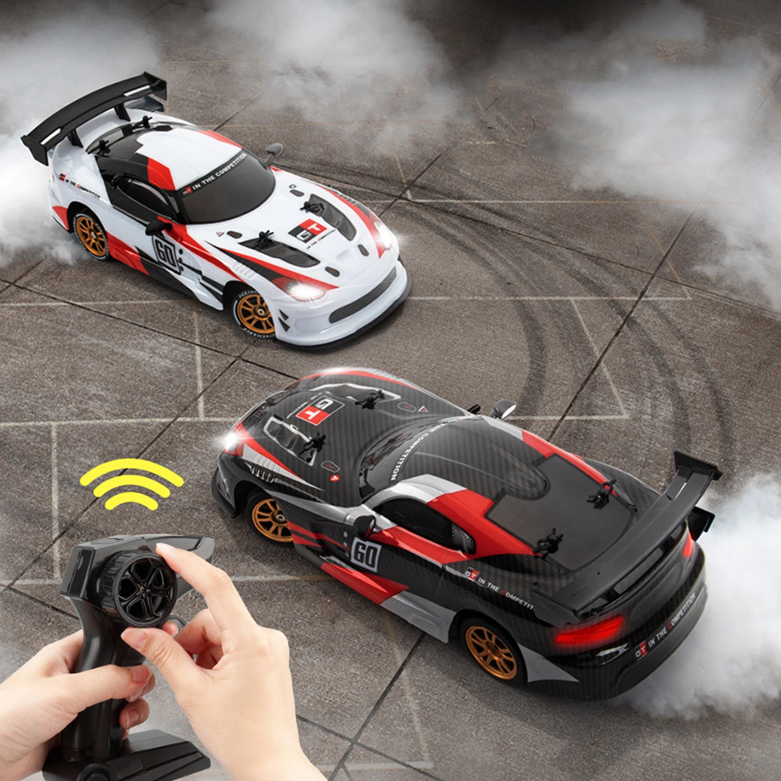 

RC Drift Car 2.4GHz 1/16 4WD RC Car High Speed 360-Degree Rotation Racing Car Toy with Stunning Lighting Effect for Children