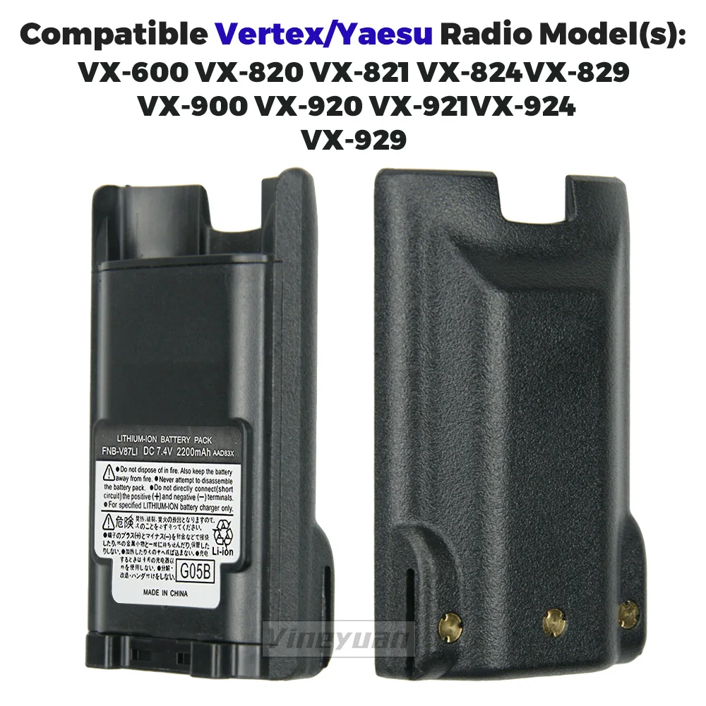 Сменный аккумулятор для YAESU Vertex VX VX-600 VX-820 VX-821 VX-824 VX-829 VX-900 FNB-V86 FNB-V87LI