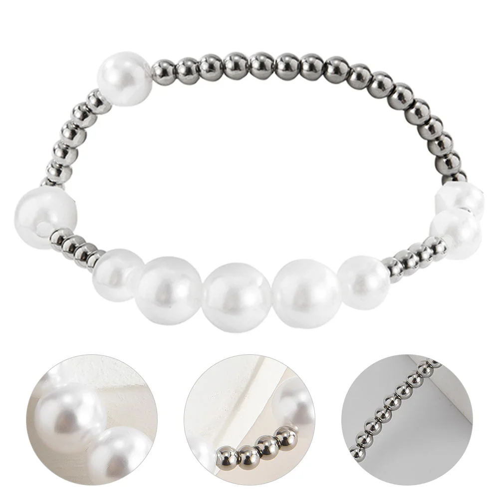 

1Pc Stainless Steel Bracelet Simple Style Wristband Women Wearing Bangle (White)