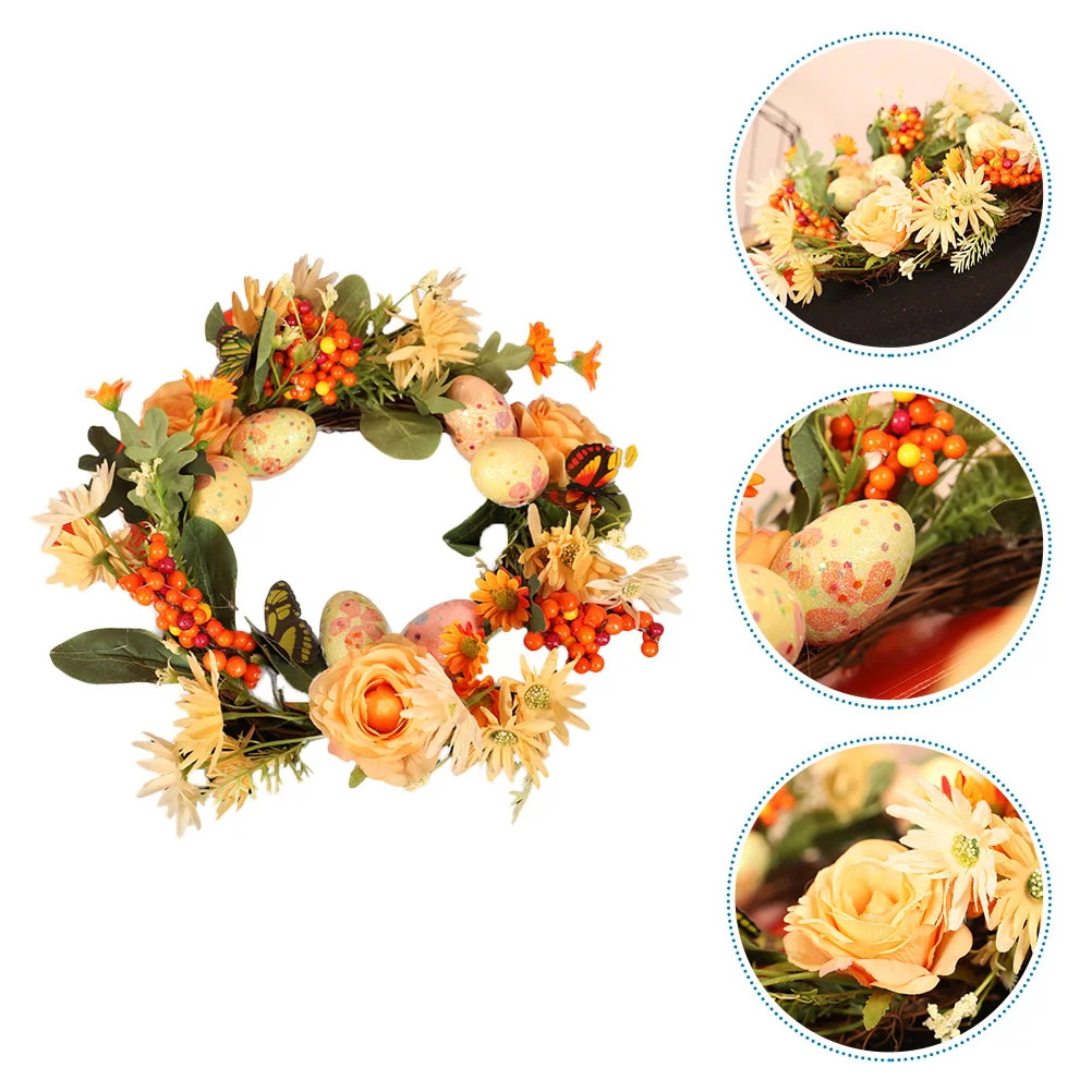 

Easter Themed Wreath Festival Door Wreath Hanging Pendant Easter Wreath Decor