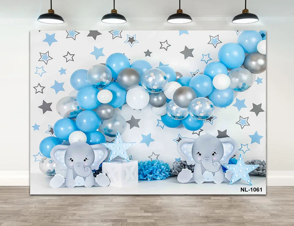 

Baby 1st Birthday Elephant Backdrops for Photography Newborn Baptism Safari Party Wild One Photographic Backgrounds Photozone