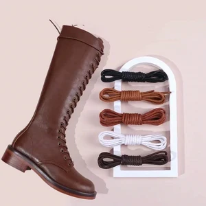 Imported Super Long Custom Made Martin Boots Laces Boots Tooling Leather Shoes Black Lengthened Extra Long Wo