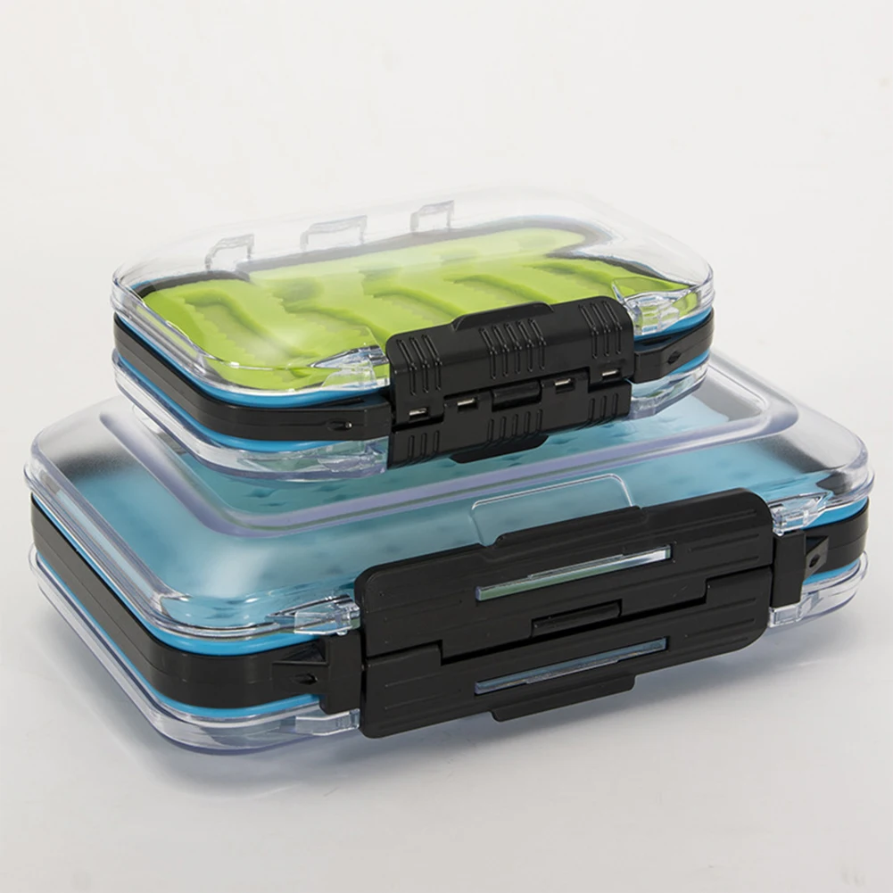 

Fly Fishing Box Waterproof Double Sided Flies Silicone Insert Clear Lid Tackle Double Side/One Side Clear Lid Fly Box Pesca