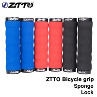 1pair ztto comfortable sponge shock proof anti slip lock grips ergonomics design for mountain bike bicycle with bar plug ag30