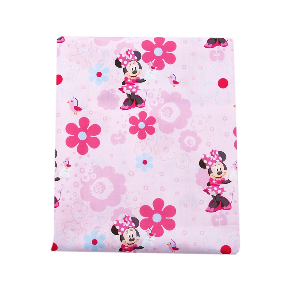 Disney Minnie Mouse 50*145cm Patchwork Polyester Cotton Fabric Tissue Sewing Quilting Fabrics Needlework Material DIY Handmade