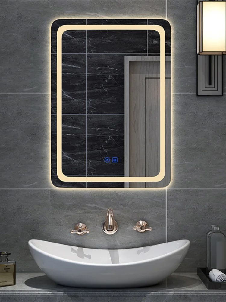 

Upright Rectangular Bathroom Mirror Smart 3 Color Adjustable LED Multifunction LIght With Bluetooth Speaker For Hotel Cloakroom