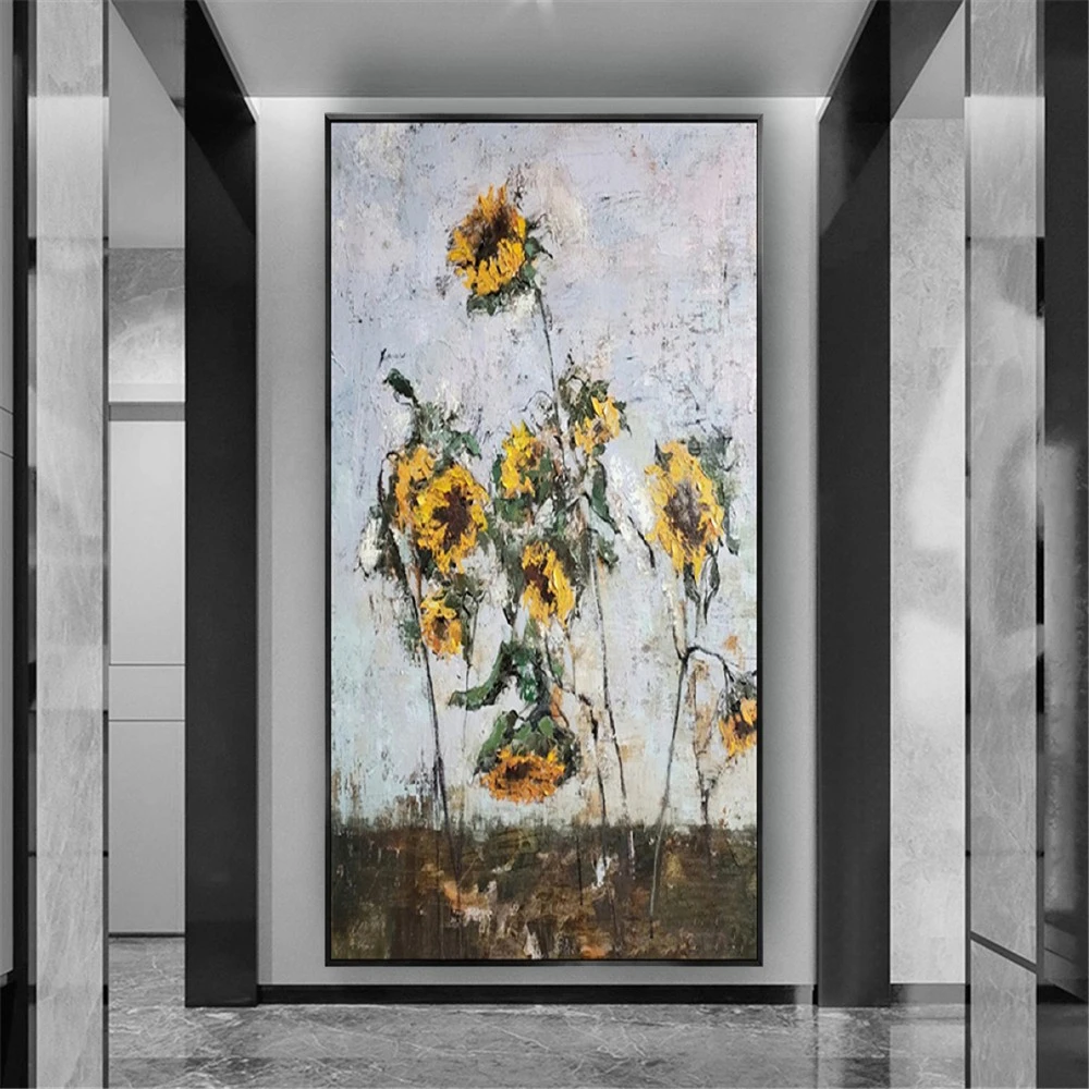 

100% Hand-painted Abstract Famous Oil Painting On Canvas Van Gogh Sunflowers Mural Modern Home Decor Wall Art Picture Artwork