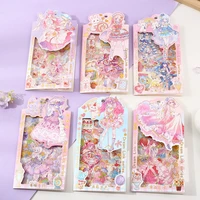 6 packs total 24pcslot cartoon princess lovely anime pvc stickers girl gift 100160mm diy scrapbooking supplies