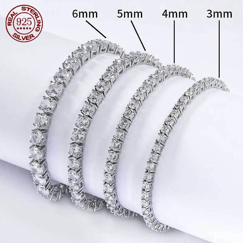 Ожерелье из серебра 925 пробы с фианитом 3/4/5/5/5 А