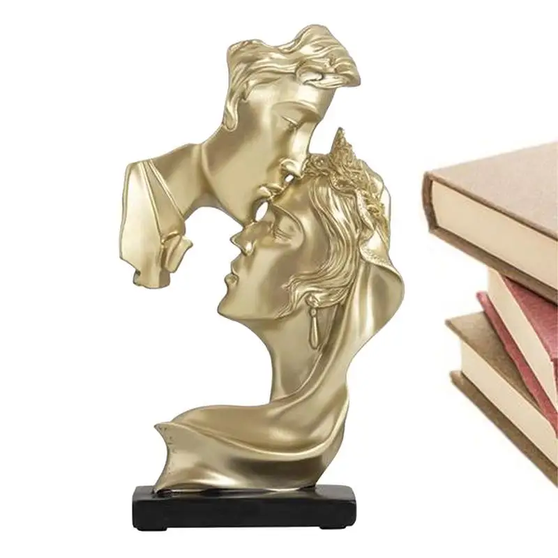 

Скандинавская скульптура двойного поцелуя, Современный художественный персонаж, статуя из смолы, ремесла, роскошное домашнее украшение, подарок на свадьбу, День святого Валентина