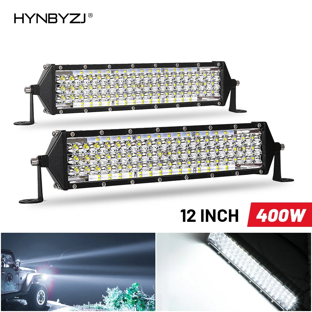 

HYNBYZJ 12inch 134LED 402W 5 rows LED Work Light Bar Spotlight Flood 12V 24V Bar For Truck Offroad 4X4 4WD Car SUV ATV