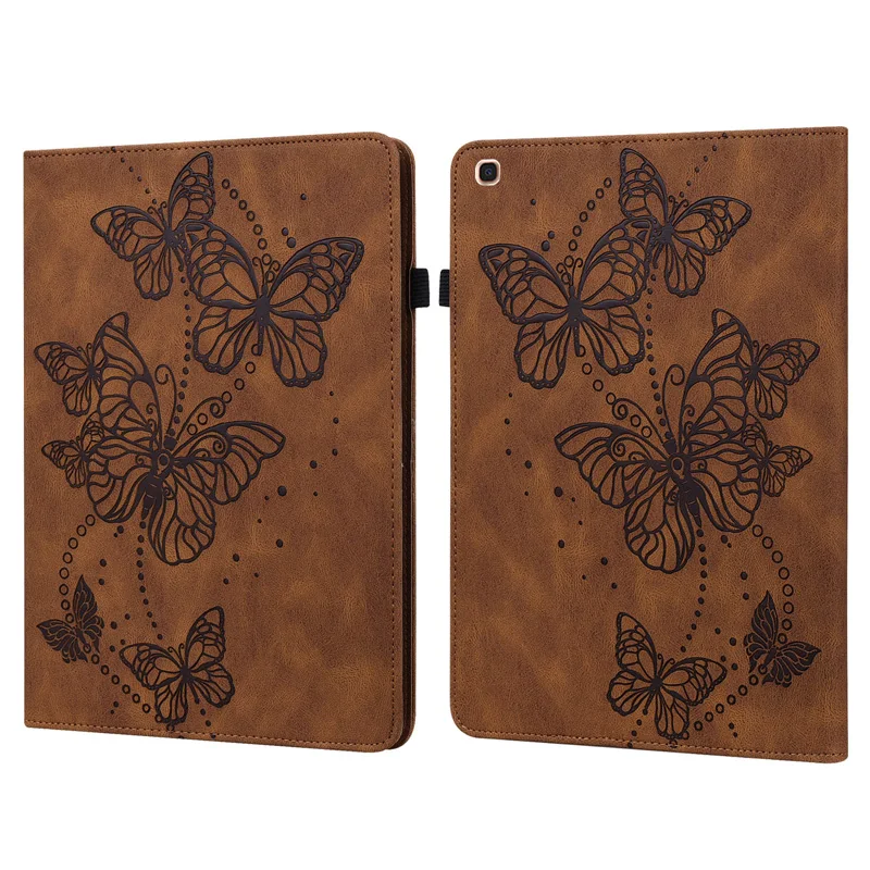 

For Samsung Galaxy Tab 10.1" 2019 T510 PU Leather Emboss Wallet Cover Cas