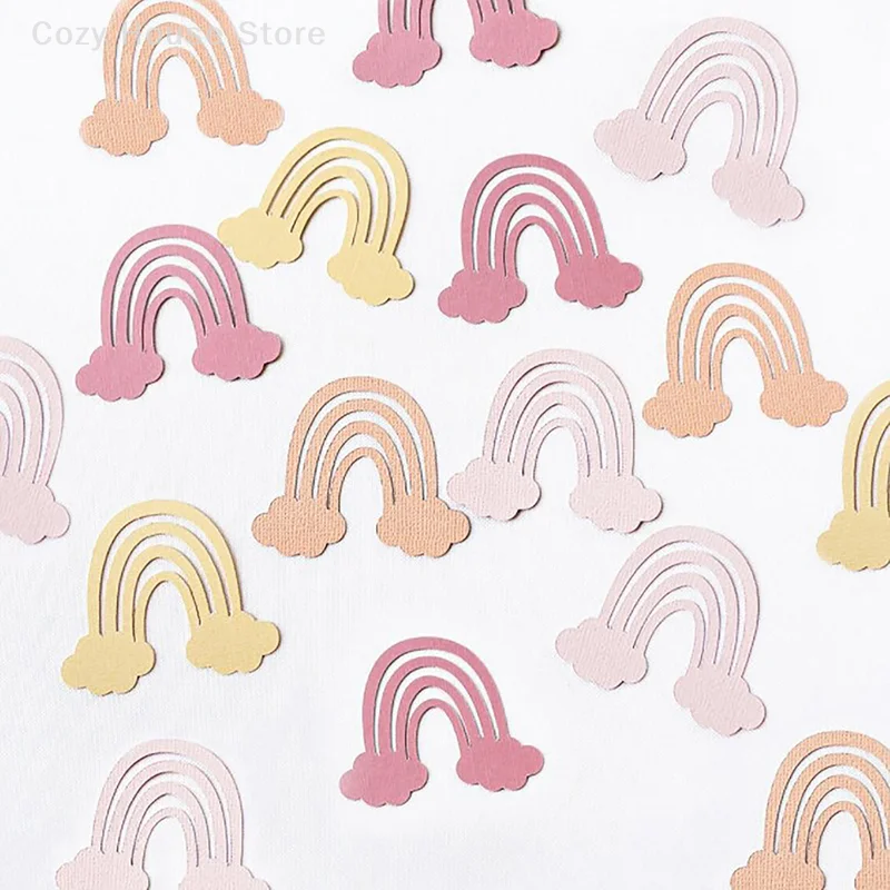 

100Pcs Bobo Bohemian Theme Decoration Boho Rainbow Paper Confetti Table Scatter Baby Shower Birthday Wedding Decoration