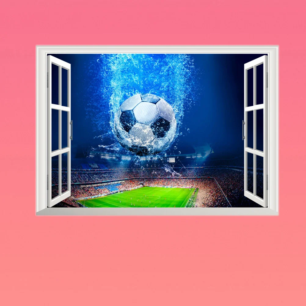

Sports Window Sticker Soccer Wall Football Window Decal Soccer Wall Picture Soccer Field Wall Decor