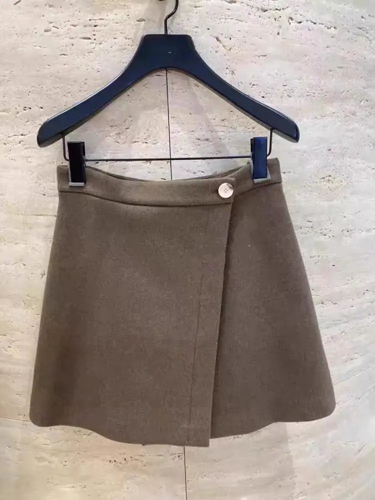 

Новинка Осень-зима 2022, Женская шерстяная мини-юбка в стиле ретро с микро-лезвиями