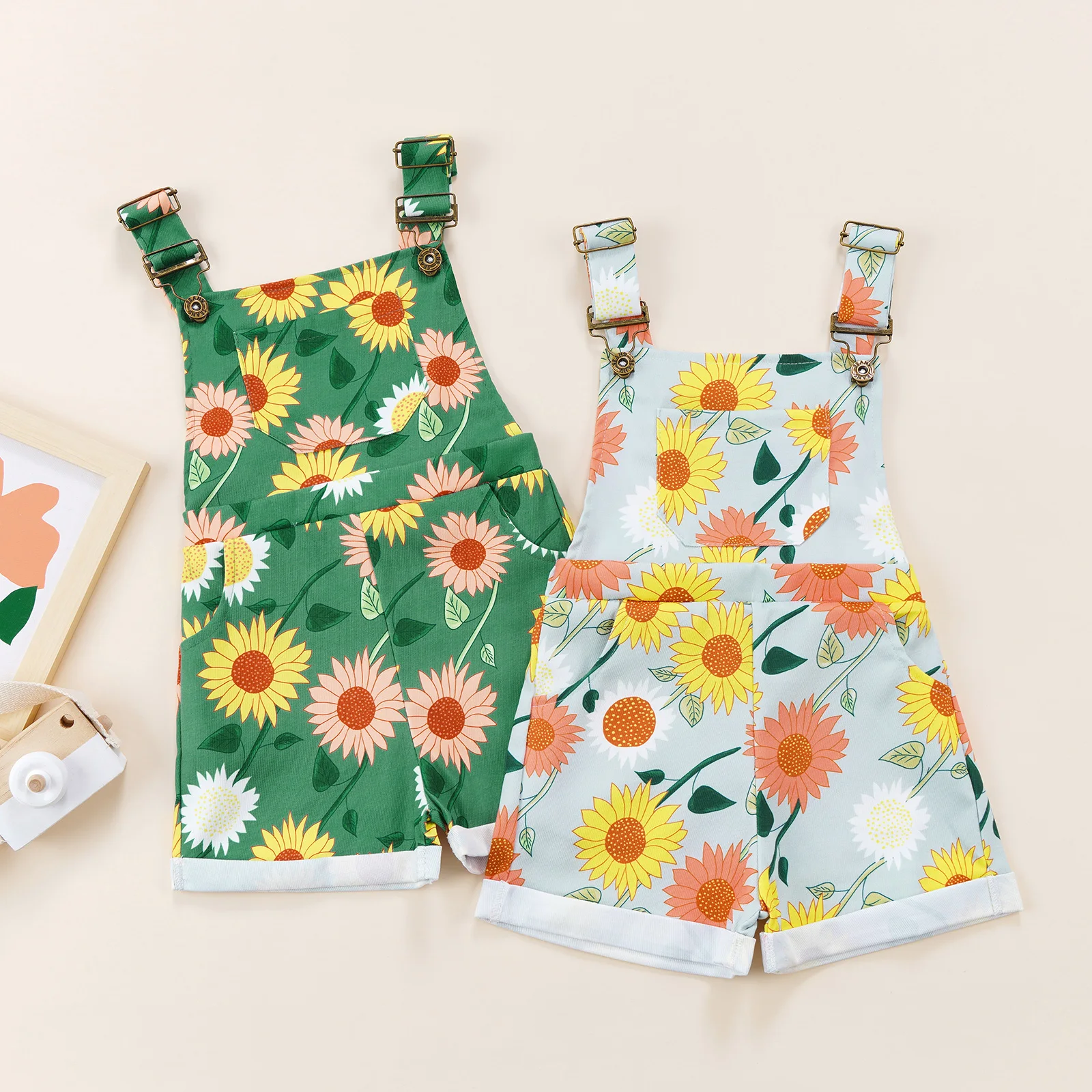 

Kids Toddler Girls Floral Jumpsuit Sleeveless Suspender Romper Bib Overalls Outfit Summer Clothes