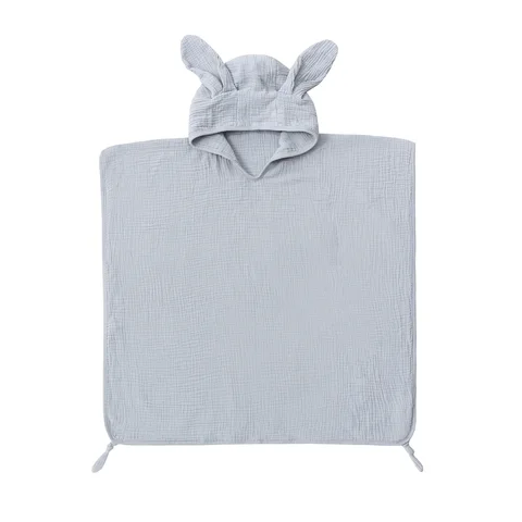 Муслиновое детское полотенце-пончо с капюшоном, детское банное полотенце с капюшоном, мягкая детская пляжная одежда для купания, Младенческая мочалка