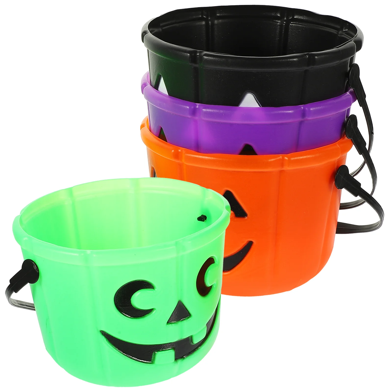 

4 Pcs Cauldron Buckets Kids Snack Storage Supplies Beach Toys Candy Jar Party Plastic Trick-or-treat Child
