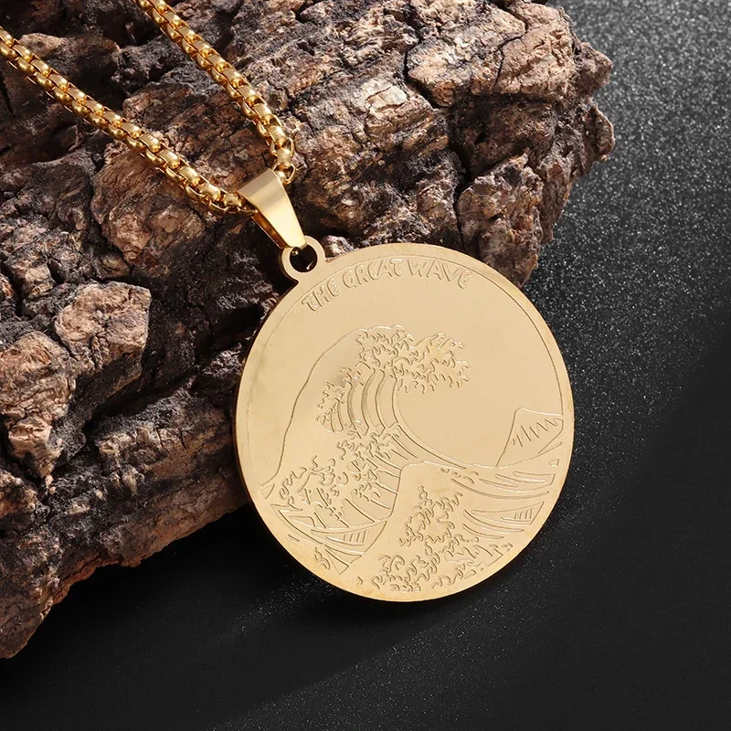 Модное ожерелье Hokkaido с подвеской-монеткой из нержавеющей стали для мужчин и