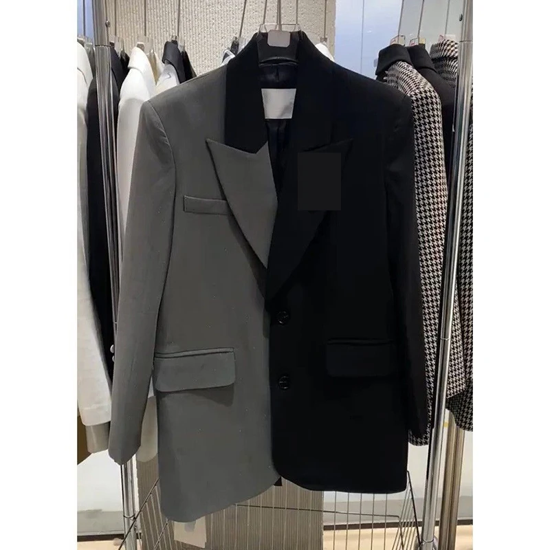 Suit niche design, high-end, explosive street casual black suit jacket, female spring and autumn  women blazer