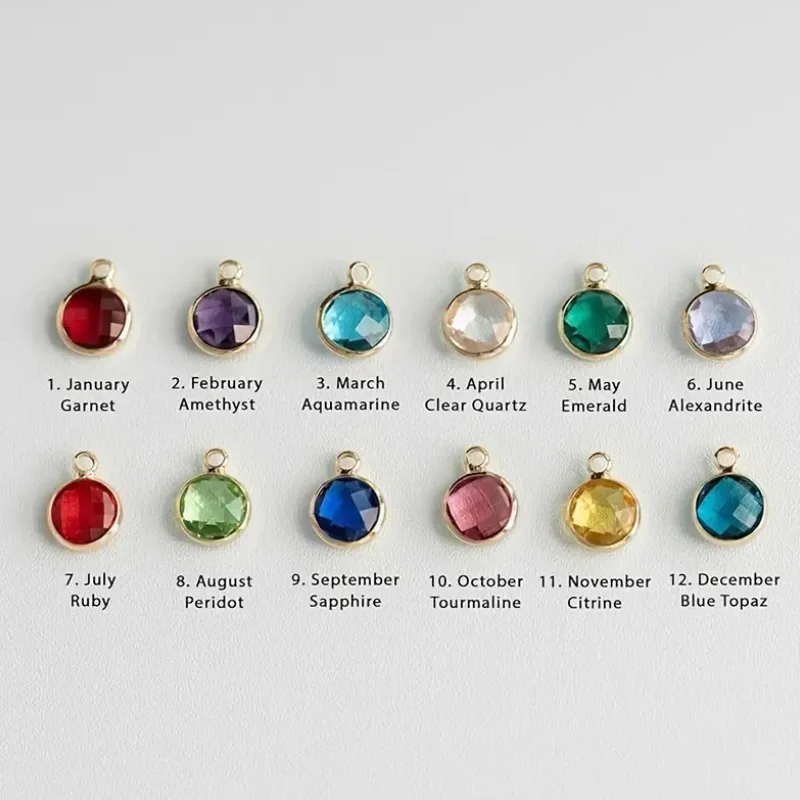 Custom Stainless Steel Titanium  Smooth Curved Zircon Hand Chain Pendant DIY Child Birthstone Bracelet for Boy and Girl