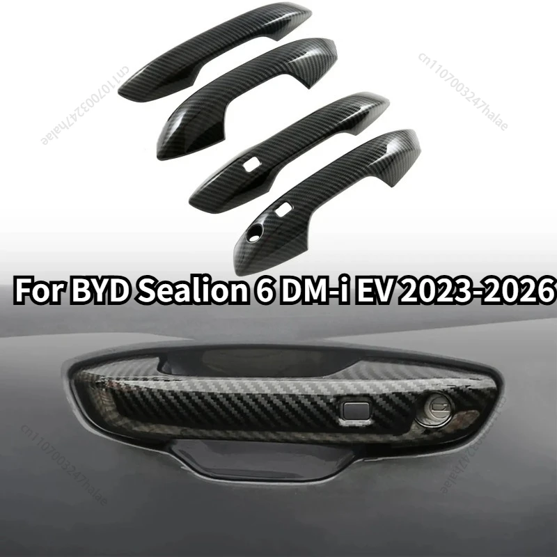 Фото Для BYD Song Plus DM-i EV / Seal U / Sealion 6 2023-2026: Накладки на внешние дверные ручки из АБС-пластика, 4 шт., аксессуары №3