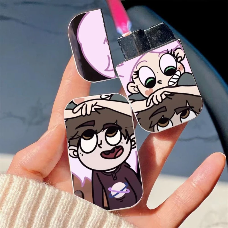 

Couple Cigar Lighter Cute Pink Flame Gas Windproof Lighter Refillable Butane Gas Fuel Lighter Metal Lighter Gift to Boyfriend