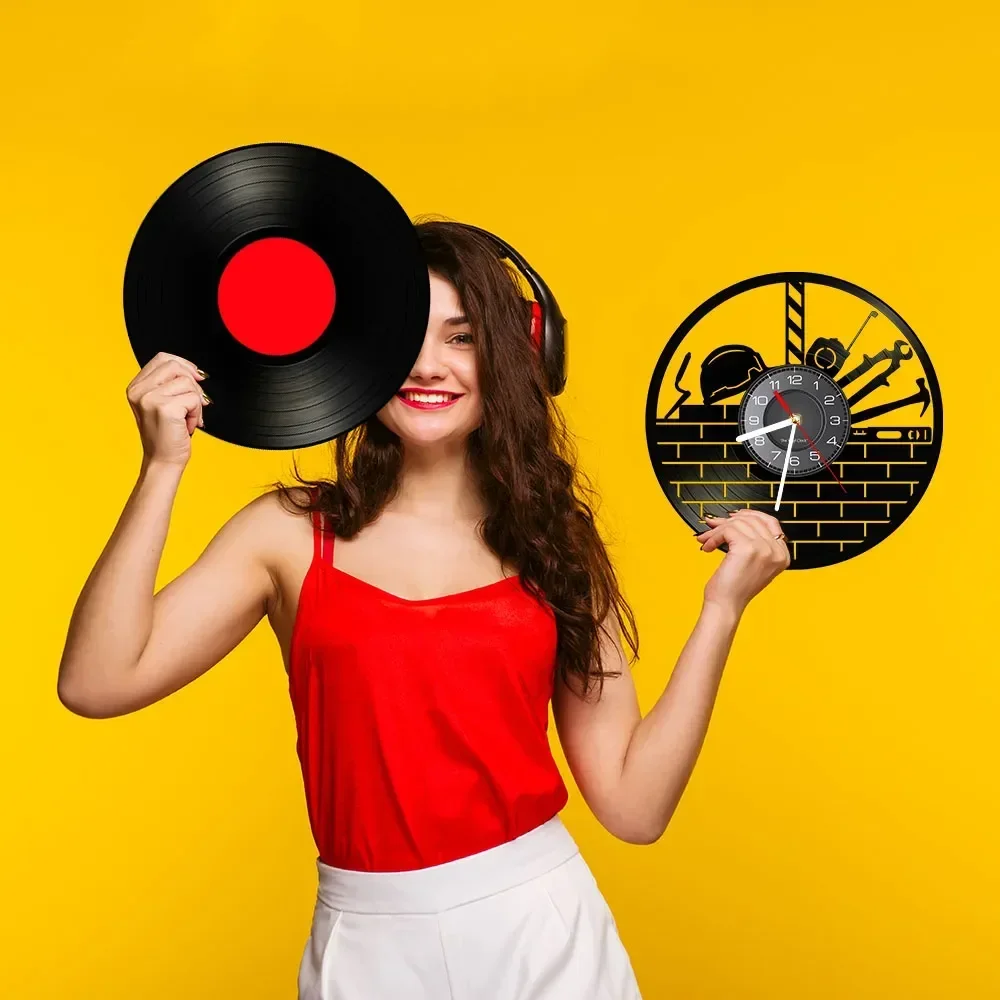 Инженерный пейзаж архитектура силуэт виниловая пластина настенные часы Srchitecture