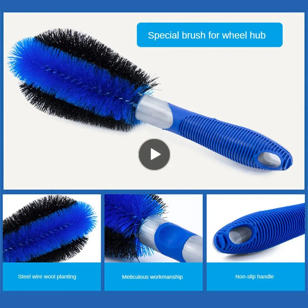 

Short Handle Tire Brush Steel Ring Brush Close Hair Super Rich Bristles Can Absorb Rich Car Fluid Cleaning Brush Durable