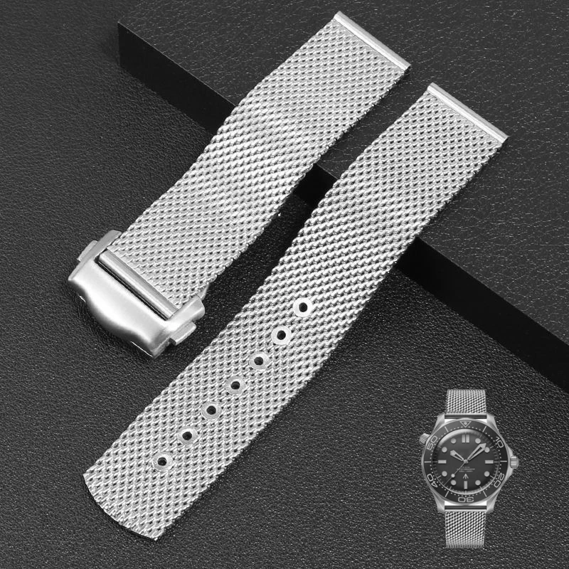 

Ремешок-цепочка 20 мм из титановой стали высокого качества для Omega 007 Seamaster Diver 300, браслет для часов, складная Пряжка из нержавеющей стали