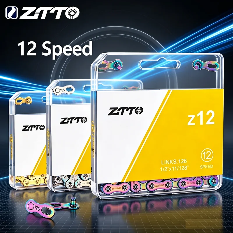 Цепь ZTTO на 12 скоростей, радужная, с замком Power Lock, высокое качество, 126 звеньев, для системы K7, радужная цепь 12V с соединительным звеном Magic Connector. (art.: 3920dcec16bec) - 3920dcec16bec