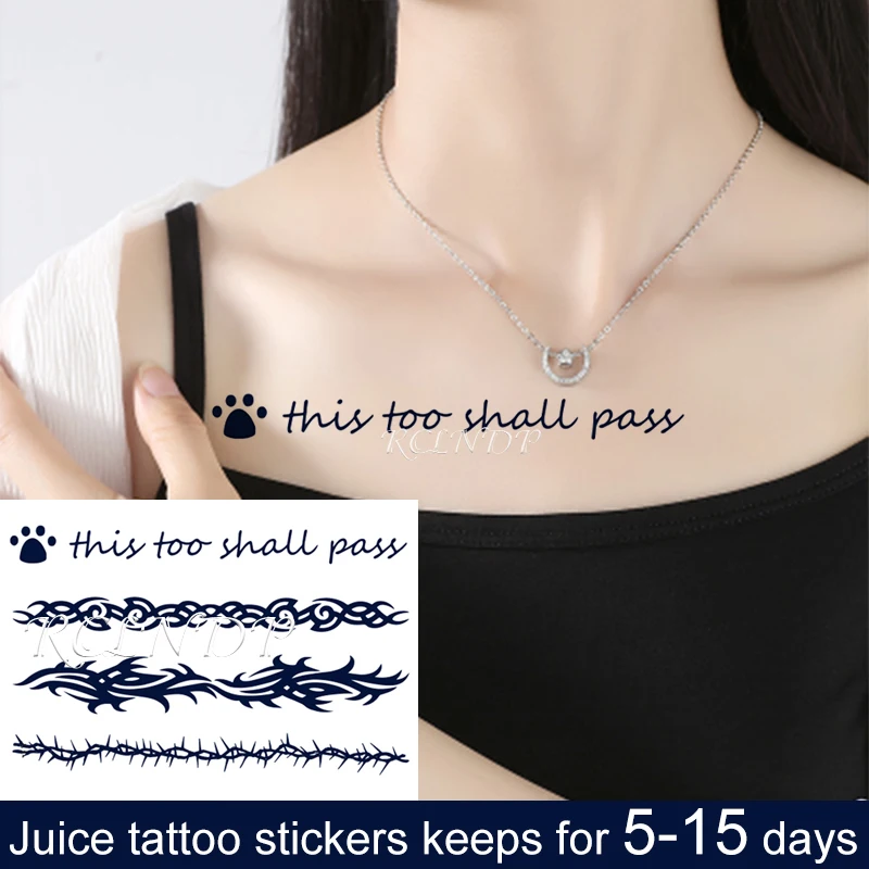 Водостойкая Временная наклейка с рисунком сока и чернил Too Must Pass ремешок для рук