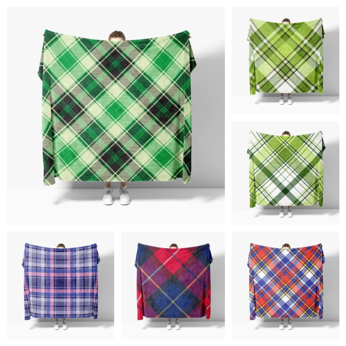 

Nordic Vintage Plaid Soft Flannel Blanket Breathable Super Warm Bedding and Travel Blanket Sofa Blanket Customizable blankets