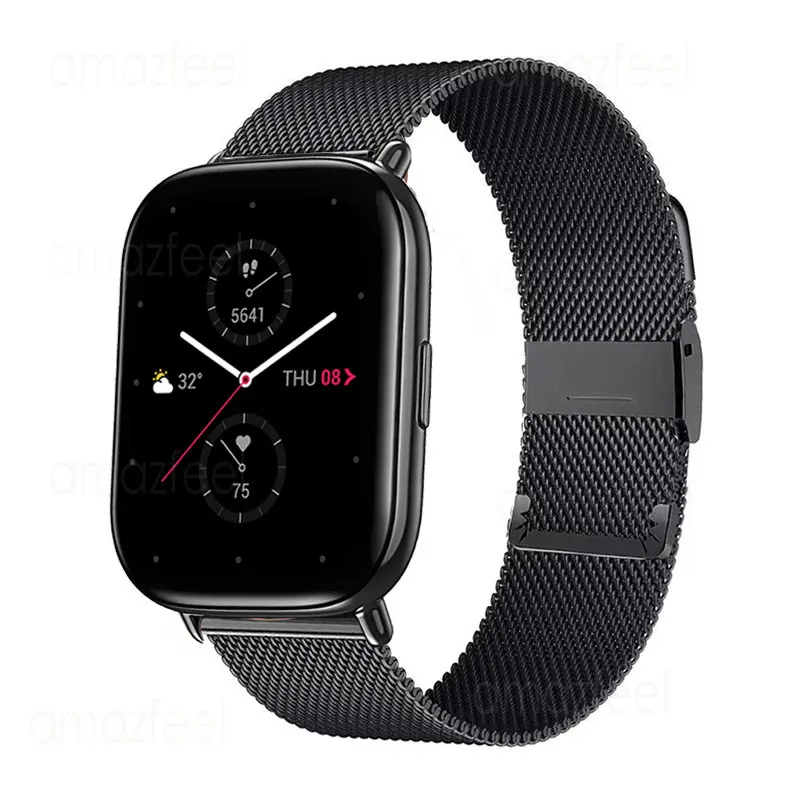 

Браслет из нержавеющей стали для смарт-часов Amazfit Zepp E Square/Circle GTS 4 3 2 Mini/GTR 4 3 2