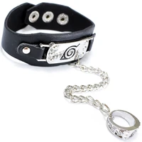anime naruto bracelet with ring leather bracelets for men bangle cartoon character alloy akatsuki wristband cosplay jewelry toys