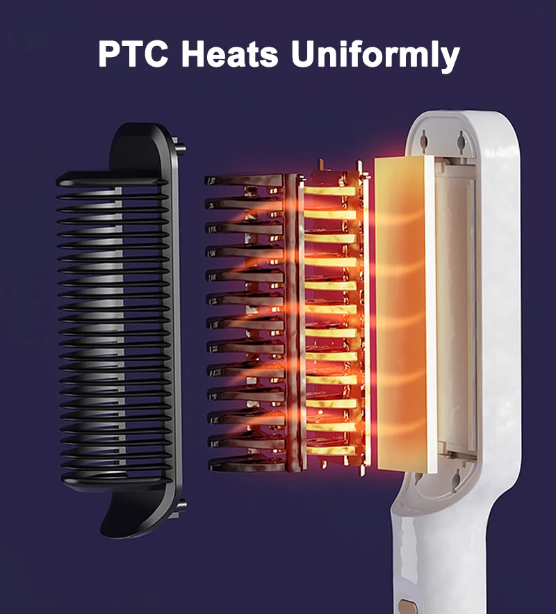 Расческа с электрическим подогревом для завивки и выпрямления волос