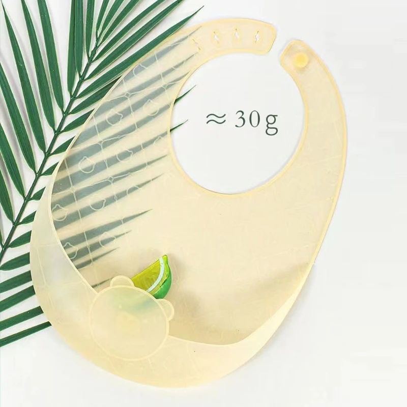 

Waterproof Baby Bibs with Meal Pocket Silicone Burp Cloth 4-Gear Adjustable for Feeding & Teething Infant Saliva Towel