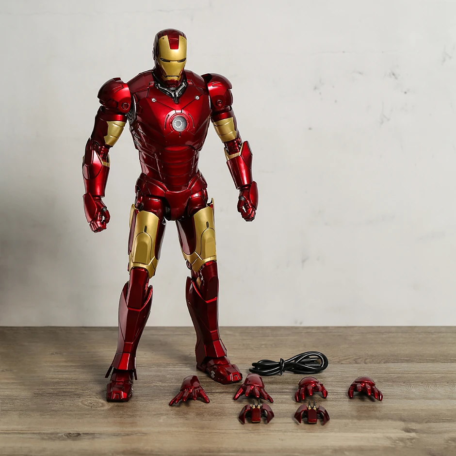 

ZD The Infinity SAGA Iron Man MK3 Mark III Super Hero Comic Statue Action Figure Model Toy with Light 14" 36cm