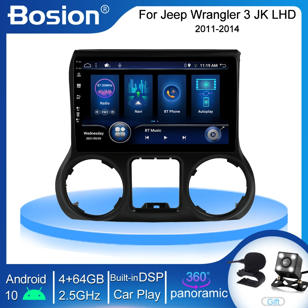 

Bosion 2 din Android 10 4G+64G DSP Carplay For Jeep Wrangler 3 JK 2011 - 2014 Car Radio Multimedia Video Player GPS Navigation