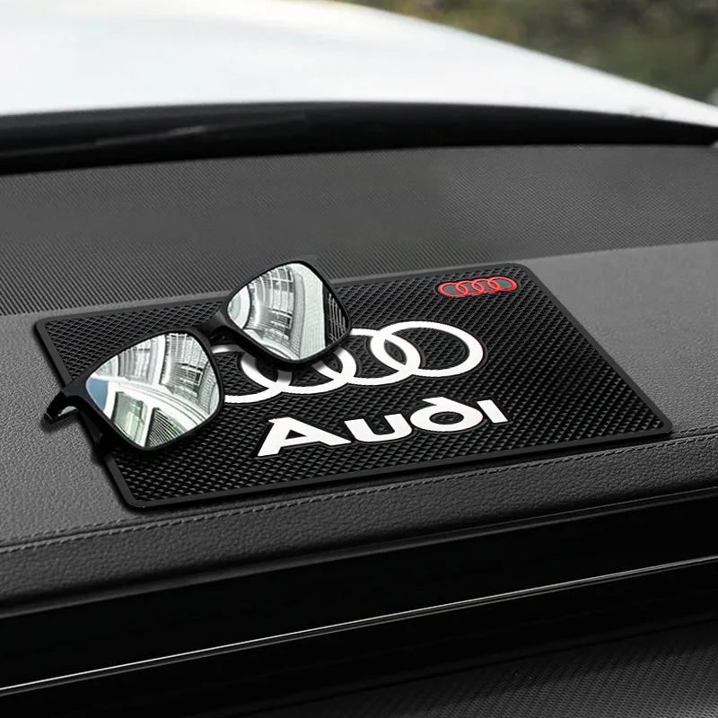 

1pc Car Logo Anti Slip Mat Phone Holder Waterproof Non-Slip Pads Accessories For Audi A4 B5 B6 A3 8P A6 C6 C5 A1 A7 A8 Q2 Q3 TT