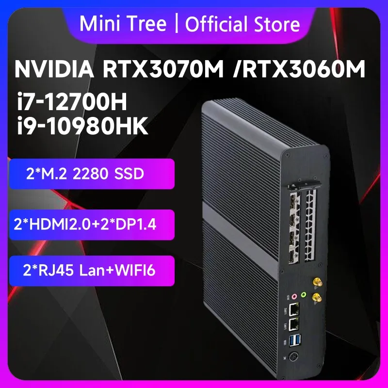 

Intel Gaming Mini PC i9 10980HK i7 12700H NVIDIA RTX 3070M 8G 3060M 12G DDR5 DDR4 NVMe Win11 Gamer Desktop Computer HD DP WiFi6