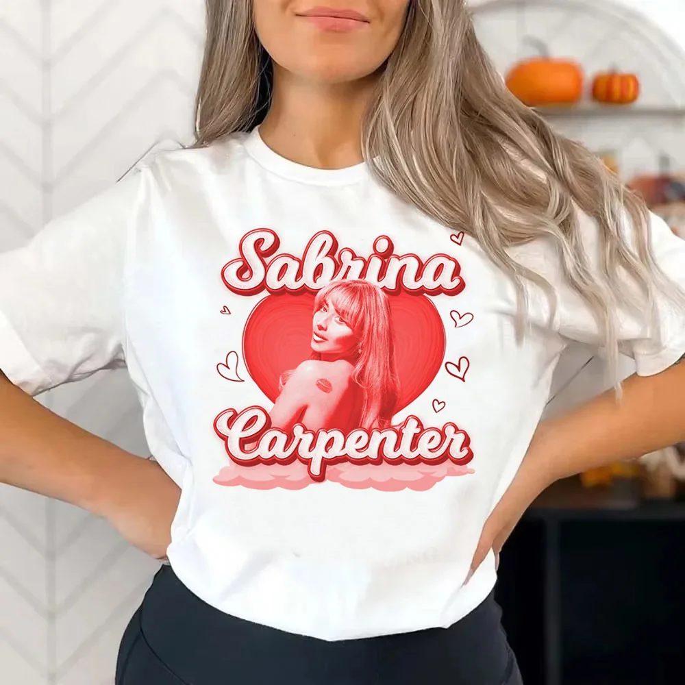 Женская футболка Sabrina Carpenter модная корейская одежда с графическим рисунком в