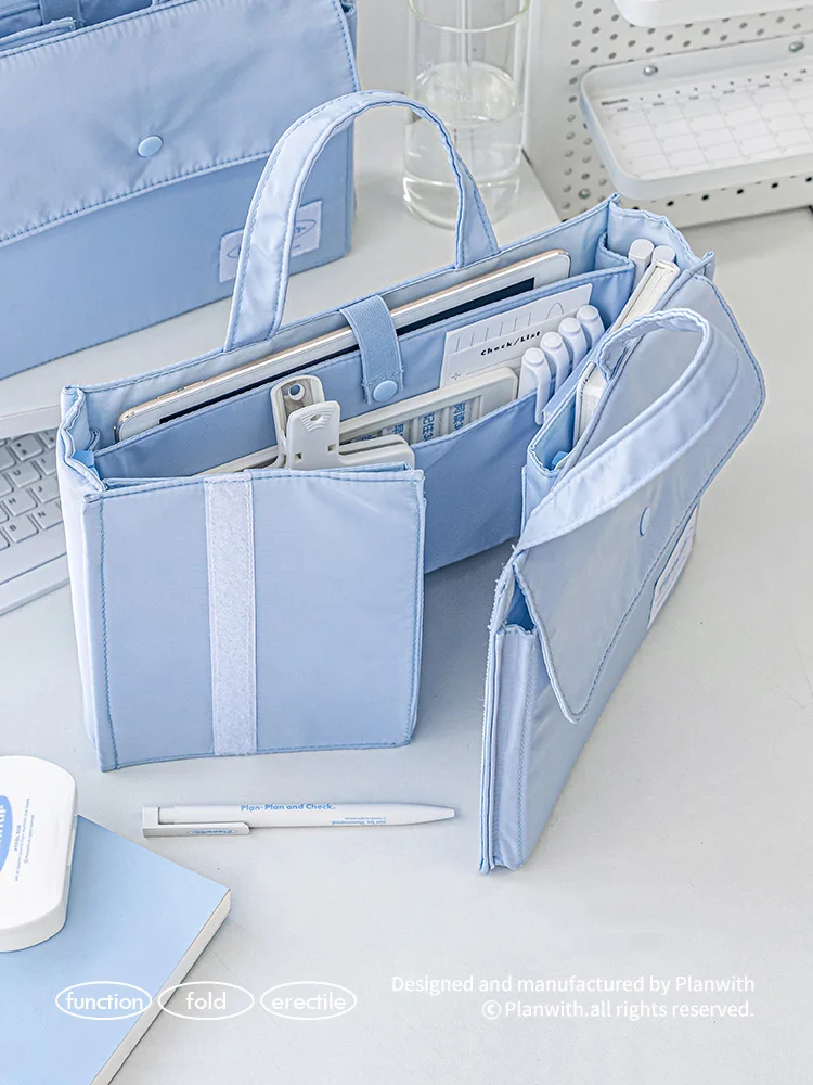 

Large File Organizer Multi-pocket Simple Stationery School Capacity Supplies Storage Bag Student Foldable Portable Folders Bag