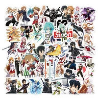 50pcs sword art online anime sticker high value cute hand account mobile phone case decorative waterproof sticker
