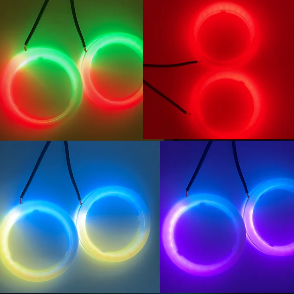 2 шт. RGB светодиодный светильник ангельские глазки дневные ходовые фары с